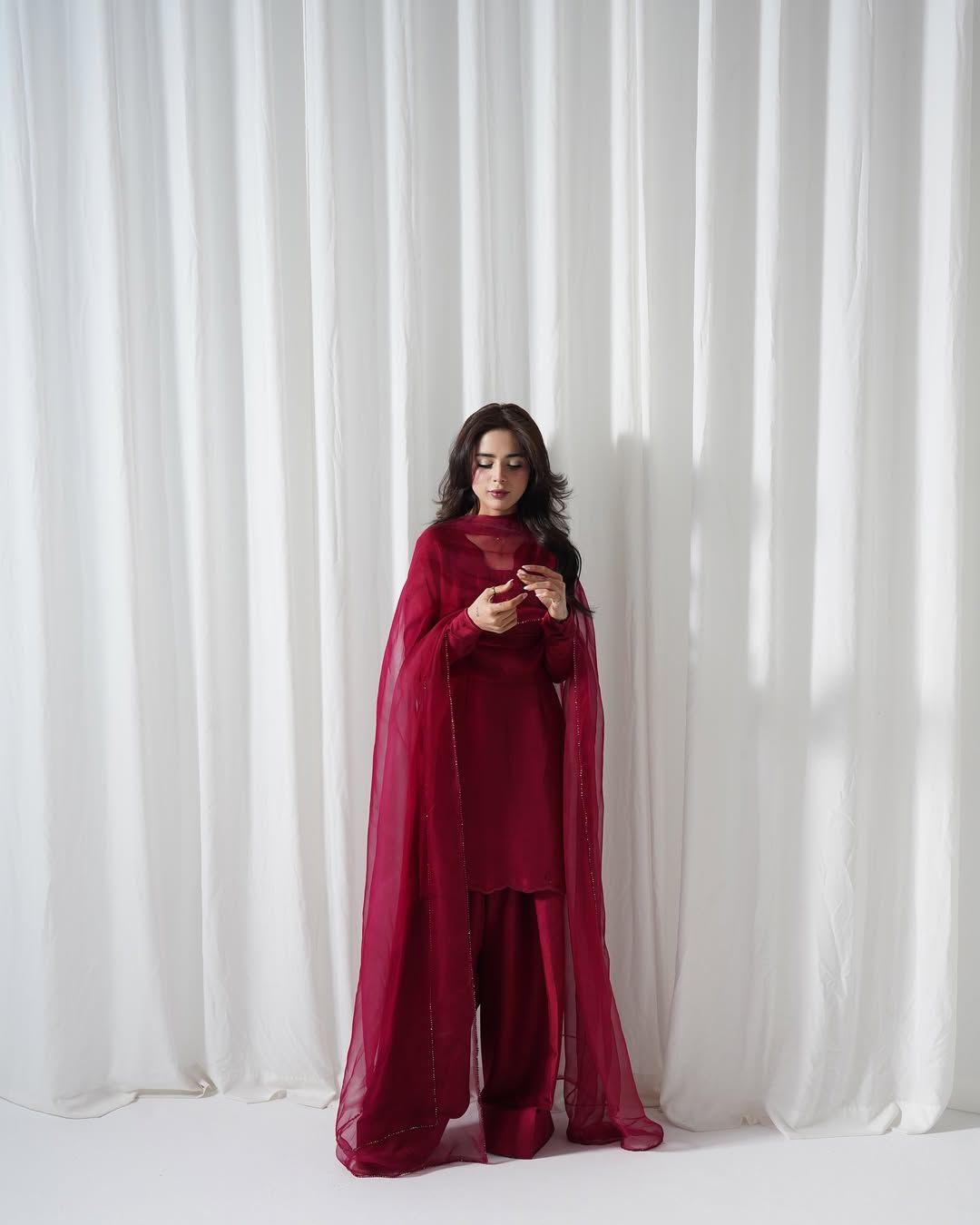 Eva silk shirt with embroidered neckline