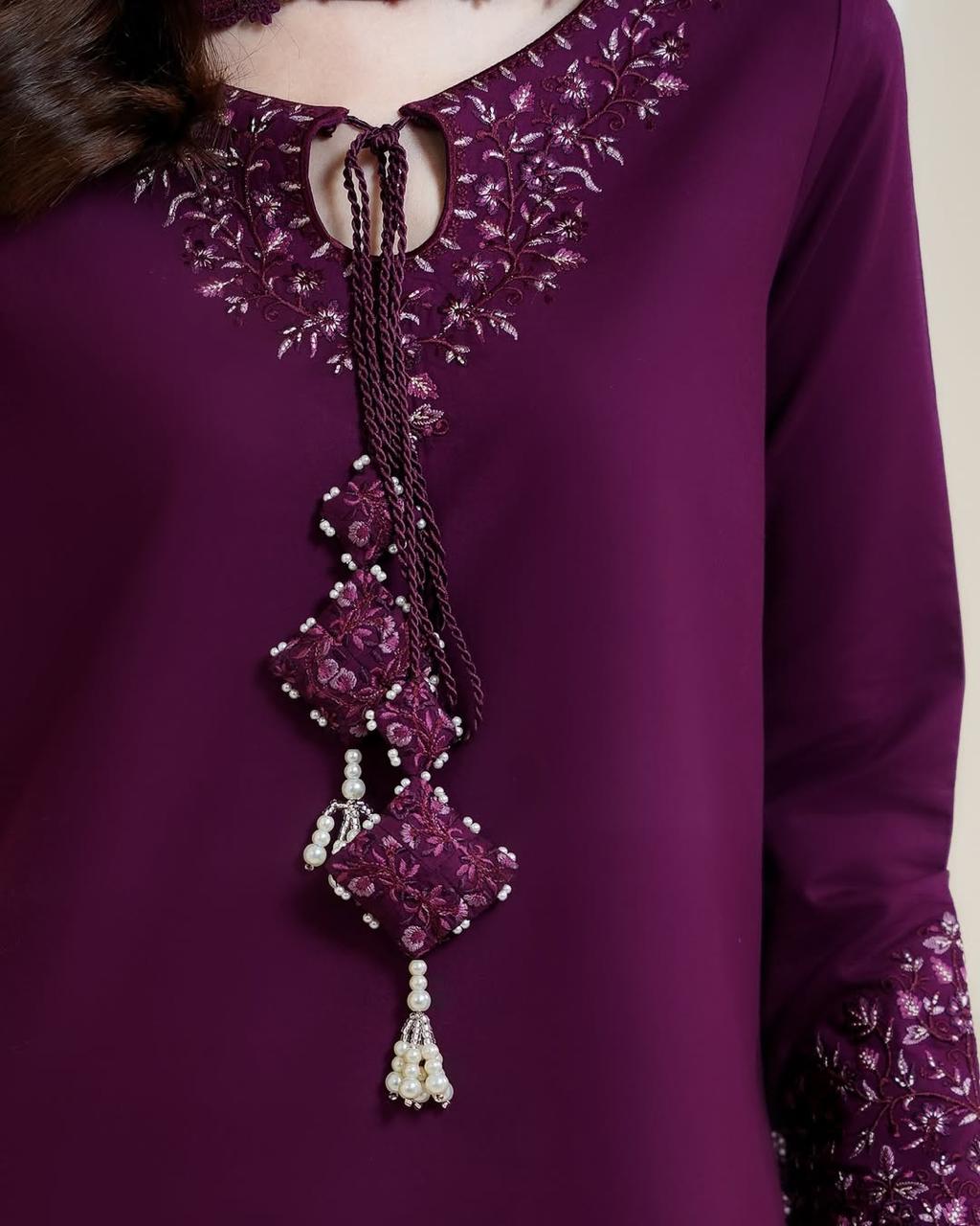 Gulraiz embroidered shirt with intricate detailing