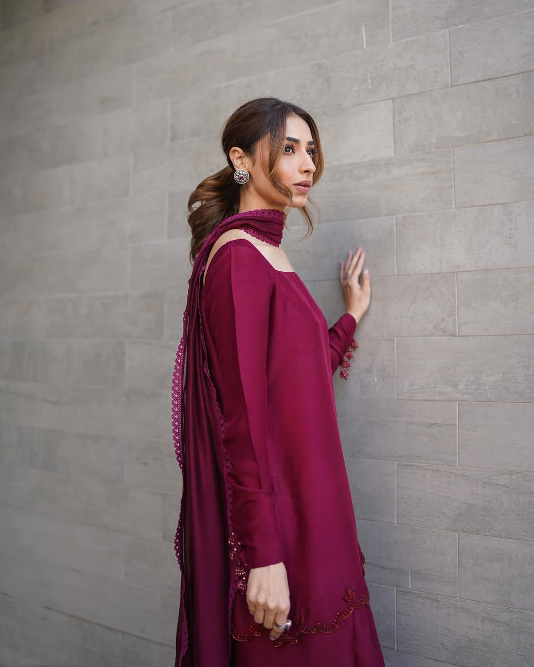 Inaya short shirt with handmade daman work