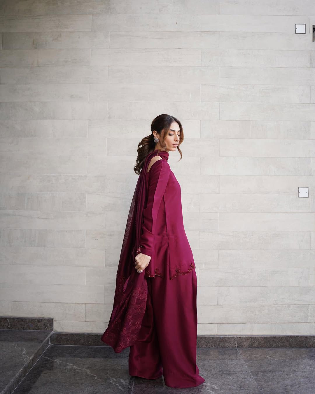 Inaya intricate handmade embroidery on shirt daman