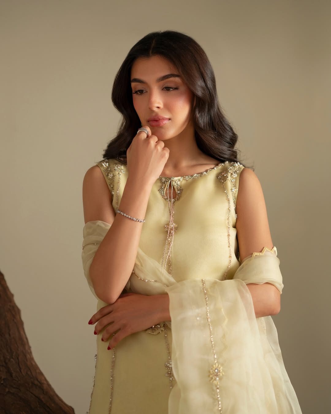 Ryna short organza shirt with silk lining