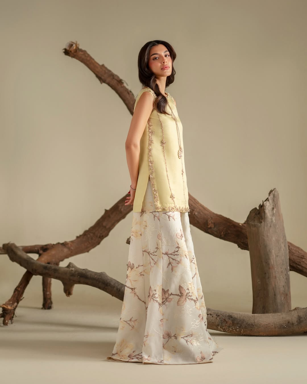 Ryna intricate adda work on shirt neckline