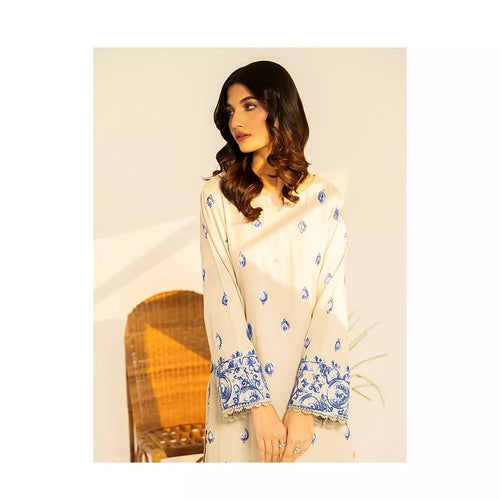Bluebird Beige Marina Embroidered 2 Piece Suit