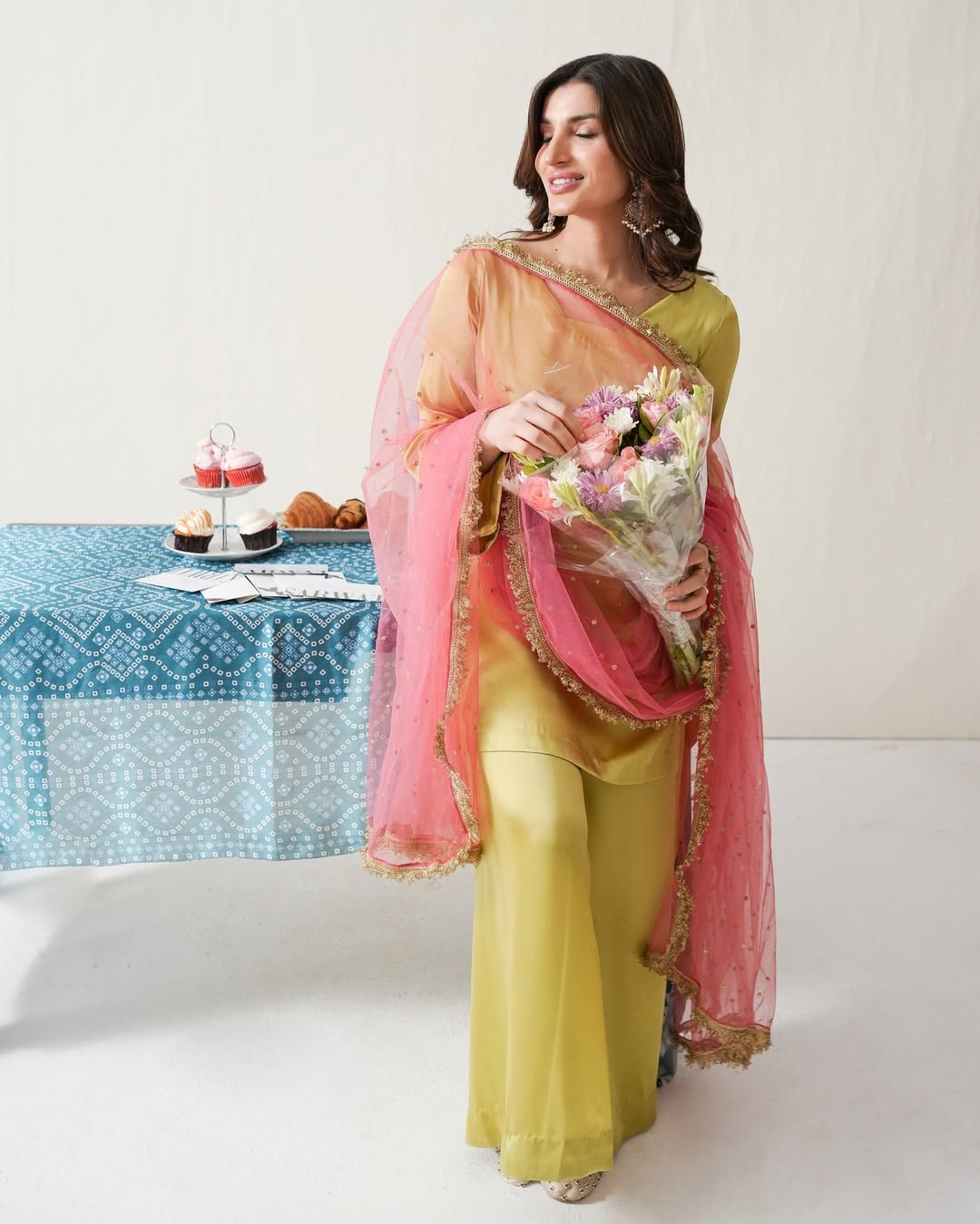 Wirsa silk shirt with plazo trousers