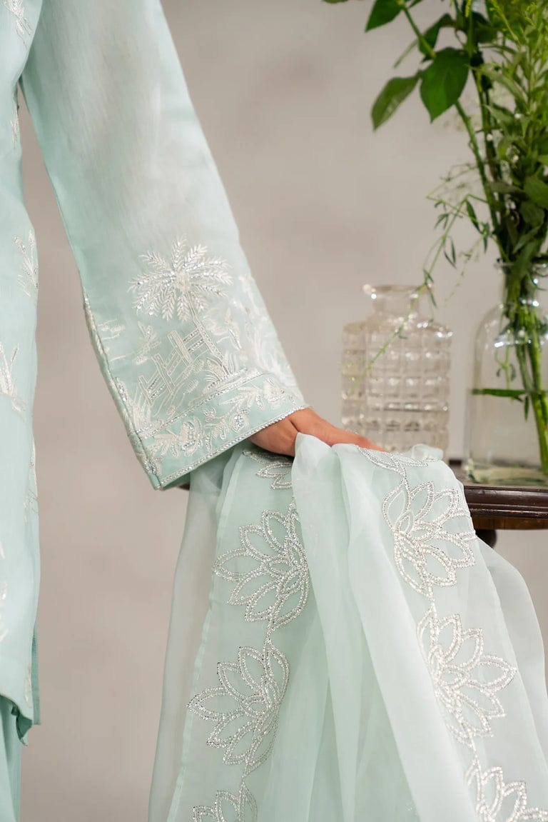 ZQ-12 3-piece raw silk outfit with sequin detailing.