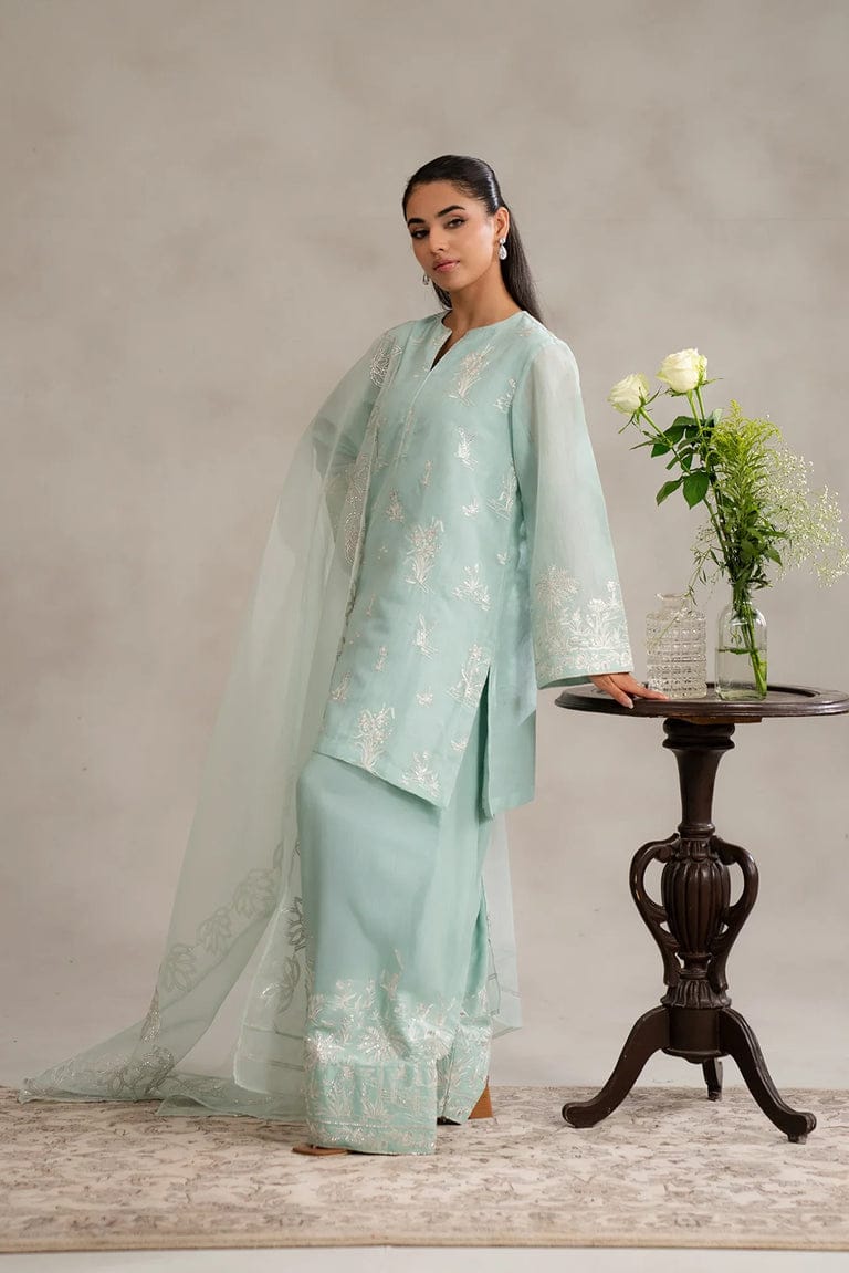 ZQ-12 luxury raw silk ensemble with farshi shalwar.