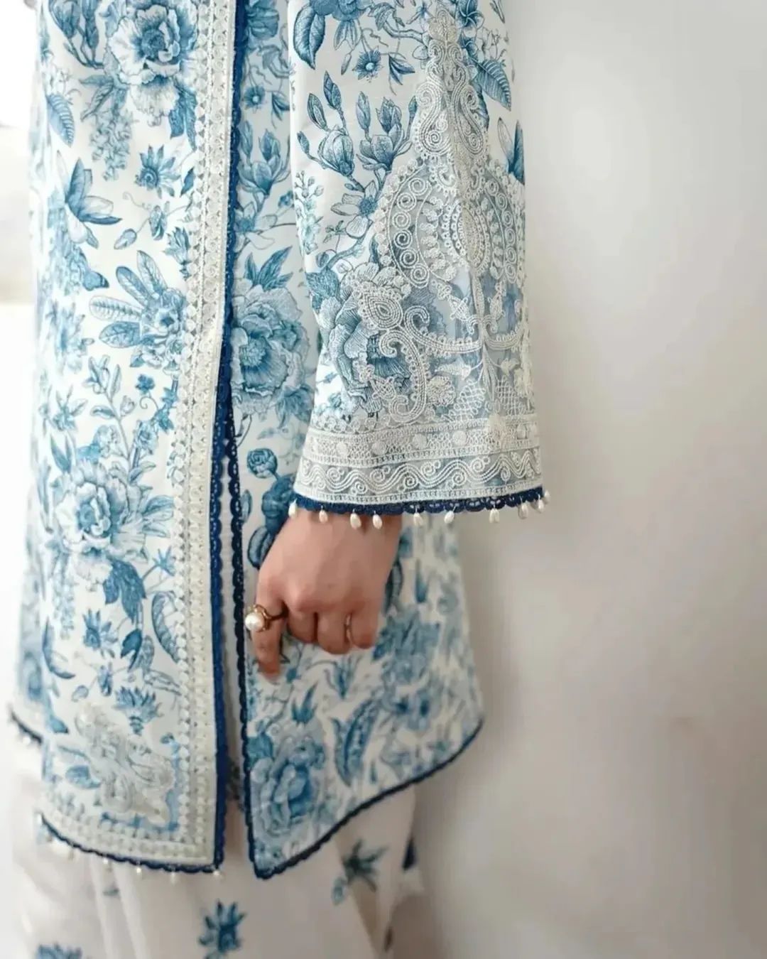 Zareen Printed lawn shirt with intricate embroidery