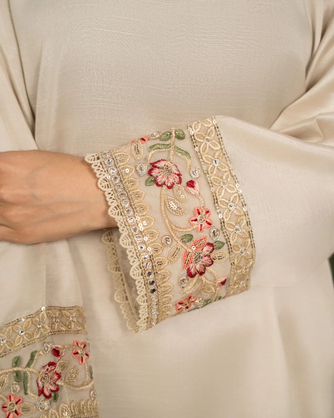 Zarposh silk shirt with sequin embroidery